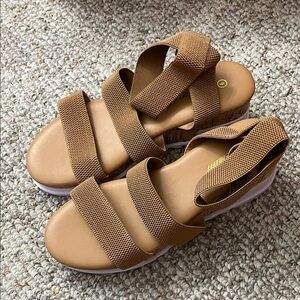 Athlefit Women's Wedge Sandals platform cork elastic strap